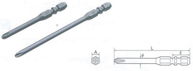 電動ドリル用ドライバビット段付（硬さH）（マグネット付）