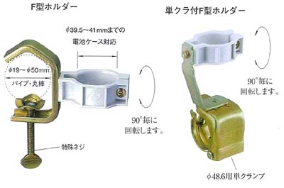 F型ホルダー/単クラ付F型ホルダー　PAT.