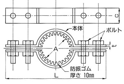 ブラック床バンド10tゴム付