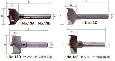 先ネジ丁番錐（丁番A）/先三角丁番錐（丁番B）/ハイス丁番錐（先ネジ・先三角）　超硬丁番錐/替芯式丁番錐