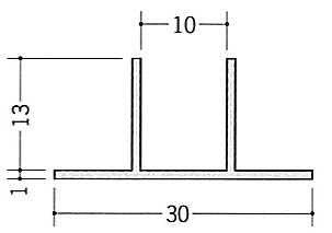 アルミ壁見切Ｗ-２型