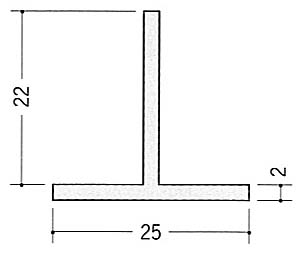 アルミTバー２５×２２