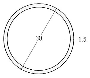 アルミ丸パイプ１.５×３０