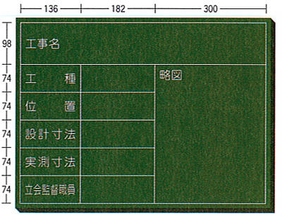 木製工事用黒板