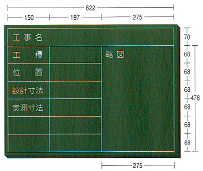 木製工事用黒板