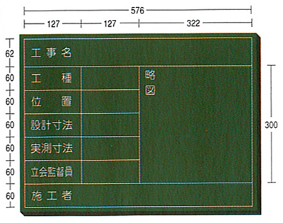 木製工事用黒板