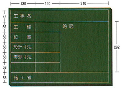 木製工事用黒板