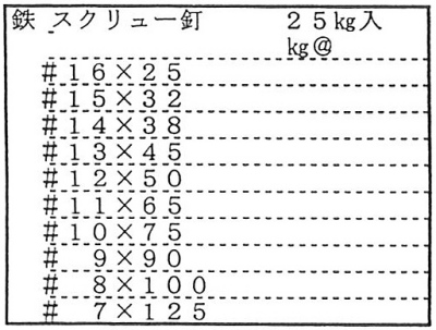 鉄　スクリュー釘