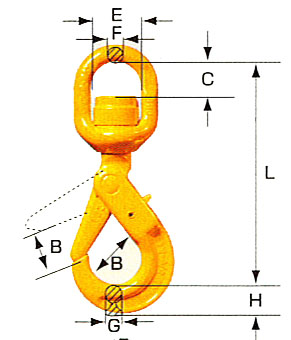 ベアリングスイベルフックBKLK