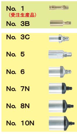 プロパンバーナー（バーナー火口） No.1/No.3B/No.3C/No.5/No.6/No.7N/No.8N/No.10N/A-7BU/A-8BU