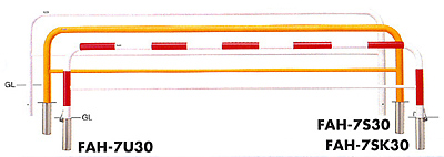 アーチ　スチール製　Φ60.5　H650　W3000　FAH-7