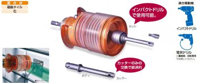 湿式タイヤ用ダイヤドリル アクアショット